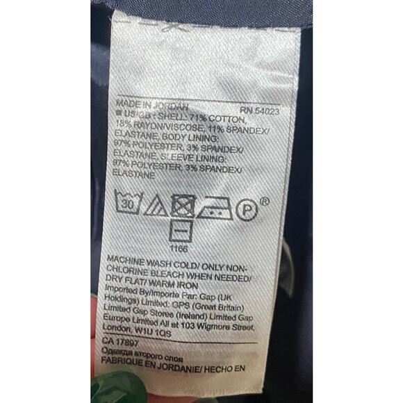 Banana Republic Classic Fit Blazer Striped Pattern Button Front Gray White 6 - Picture 8 of 10